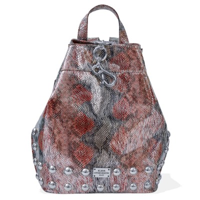 Elena Athanasiou Shiny Snake Pattern Backpack (EA-142 Pink)