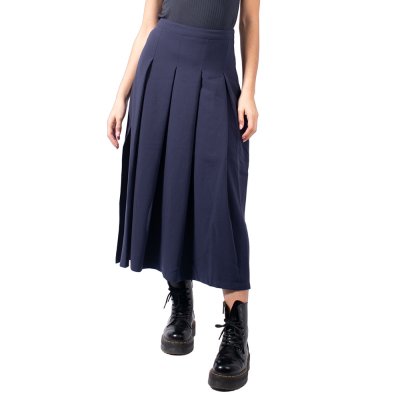 Sun Set Go CELIA MIDI SKIRT (SSGFW23010 Navy Blue)