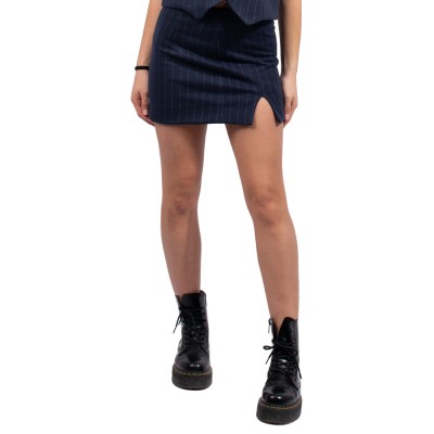 Sun Set Go MILANA STRIPPED MINI SKIRT (SSGFW23014 Navy Blue)